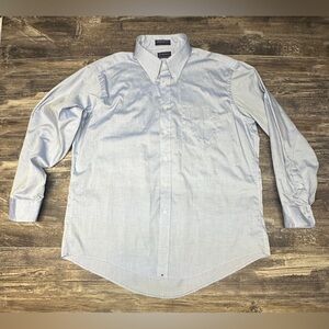 Hathaway Shirt Pima Pinpoint Oxford Button Down - Men’s 17.5 - Blue - USA - GUC